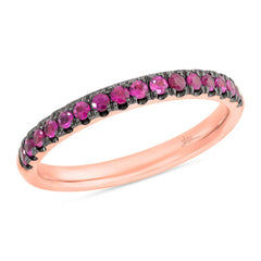 0.39ct 14k Rose Gold Ruby Lady's Band 0.39ct 14k Rose Gold Ruby Lady's Band
