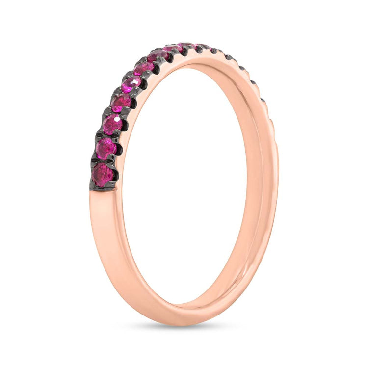 0.39ct 14k Rose Gold Ruby Lady's Band 0.39ct 14k Rose Gold Ruby Lady's Band
