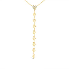 0.07ct 14k Yellow Gold Diamond Heart Lariat Necklace 0.07ct 14k Yellow Gold Diamond Heart Lariat Necklace