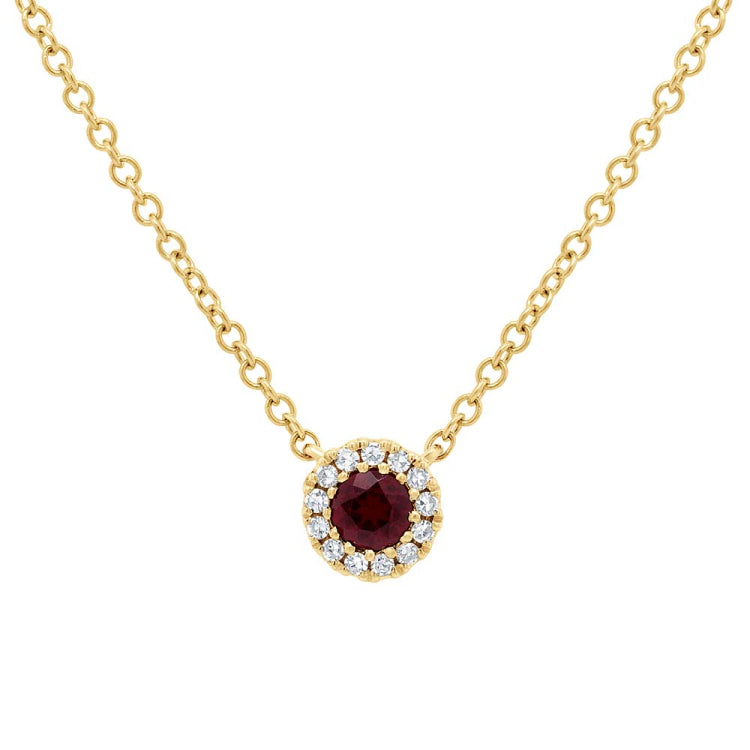 0.04ct Diamond & 0.14ct Red Garnet 14k Yellow Gold Diamond Pendant 0.04ct Diamond & 0.14ct Red Garnet 14k Yellow Gold Diamond Pendant