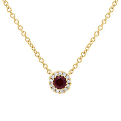 0.04ct Diamond & 0.14ct Red Garnet 14k Yellow Gold Diamond Pendant 0.04ct Diamond & 0.14ct Red Garnet 14k Yellow Gold Diamond Pendant