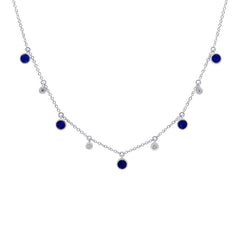 0.04ct Diamond & 0.90ct Lapis 14k White Gold Necklace 0.04ct Diamond & 0.90ct Lapis 14k White Gold Necklace