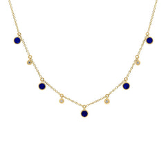 0.04ct Diamond & 0.90ct Lapis 14k Yellow Gold Necklace 0.04ct Diamond & 0.90ct Lapis 14k Yellow Gold Necklace
