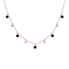 0.04ct Diamond & 0.90ct Lapis 14k Rose Gold Necklace 0.04ct Diamond & 0.90ct Lapis 14k Rose Gold Necklace