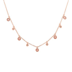 0.04ct Diamond & 0.70ct Pink Opal 14k Rose Gold Necklace 0.04ct Diamond & 0.70ct Pink Opal 14k Rose Gold Necklace