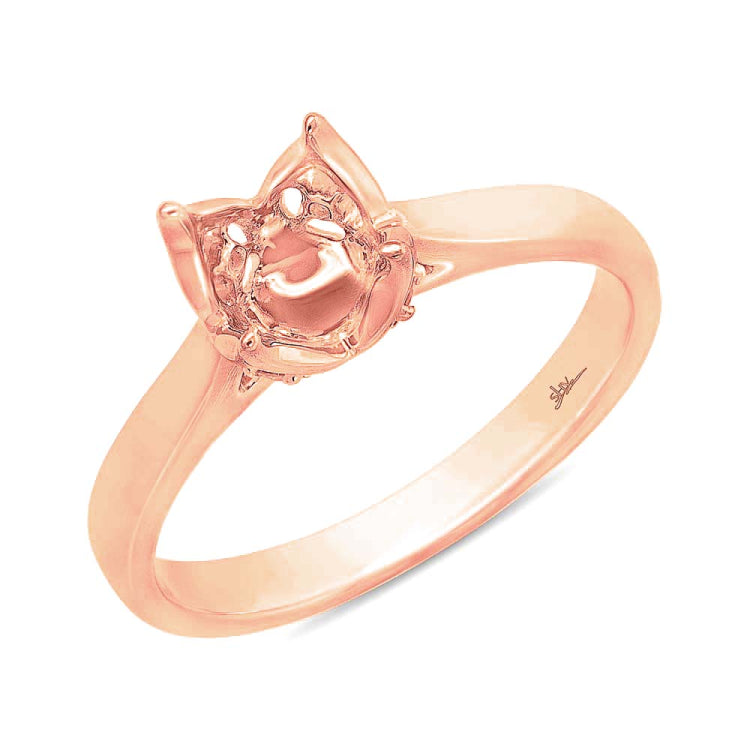 0.06ct 14k Rose Gold Diamond Semi-mount Ring for 0.75ct Center 0.06ct 14k Rose Gold Diamond Semi-mount Ring for 0.75ct Center