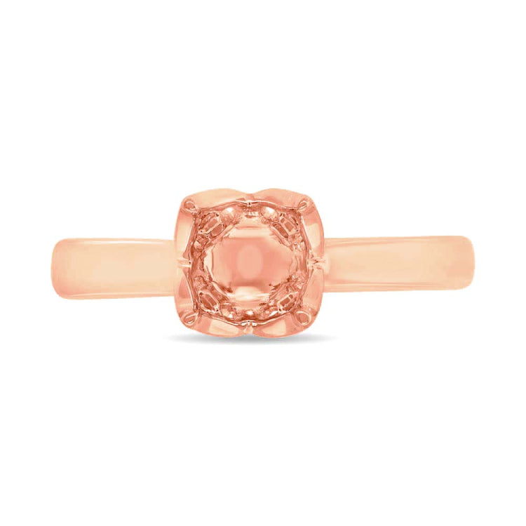 0.06ct 14k Rose Gold Diamond Semi-mount Ring for 0.75ct Center 0.06ct 14k Rose Gold Diamond Semi-mount Ring for 0.75ct Center