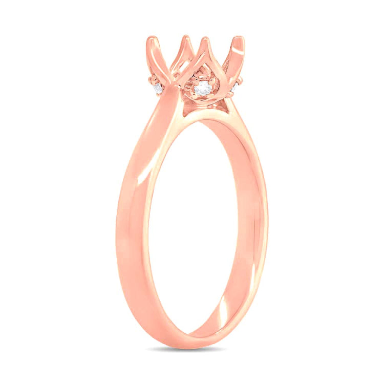 0.06ct 14k Rose Gold Diamond Semi-mount Ring for 0.75ct Center 0.06ct 14k Rose Gold Diamond Semi-mount Ring for 0.75ct Center