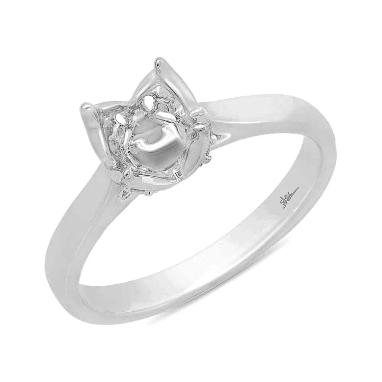 0.06ct 14k White Gold Diamond Semi-mount Ring for 0.75ct Center 0.06ct 14k White Gold Diamond Semi-mount Ring for 0.75ct Center
