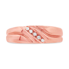 0.06ct 14k Rose Gold Diamond Men's Band 0.06ct 14k Rose Gold Diamond Men's Band