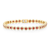 1.22ct Diamond & 2.03ct Ruby 14k Yellow Gold Lady's Bracelet