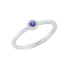 0.04ct Diamond & 0.10ct Blue Sapphire 14k White Gold Ring 0.04ct Diamond & 0.10ct Blue Sapphire 14k White Gold Ring