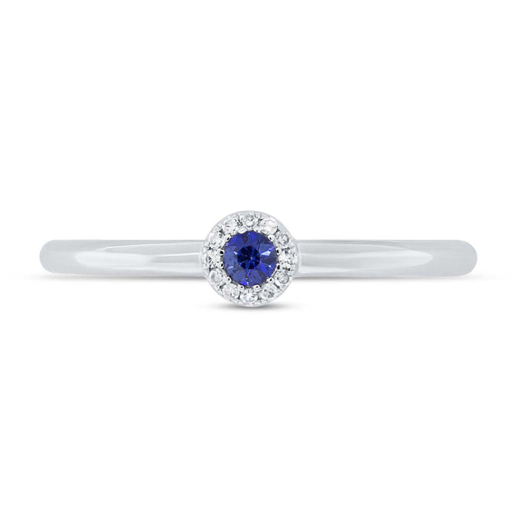 0.04ct Diamond & 0.10ct Blue Sapphire 14k White Gold Ring 0.04ct Diamond & 0.10ct Blue Sapphire 14k White Gold Ring