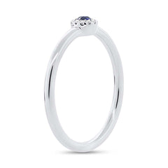 0.04ct Diamond & 0.10ct Blue Sapphire 14k White Gold Ring 0.04ct Diamond & 0.10ct Blue Sapphire 14k White Gold Ring