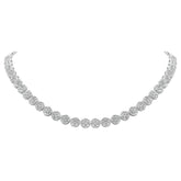 9.71ct 18k White Gold Diamond Cluster Necklace