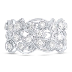 1.60ct 14k White Gold Diamond Leaf Lady's Ring Size 6 1.60ct 14k White Gold Diamond Leaf Lady's Ring Size 6