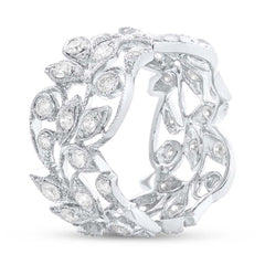 1.60ct 14k White Gold Diamond Leaf Lady's Ring Size 6 1.60ct 14k White Gold Diamond Leaf Lady's Ring Size 6