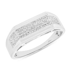 0.24ct 14k White Gold Diamond Men's Ring Size 7.5 0.24ct 14k White Gold Diamond Men's Ring Size 7.5