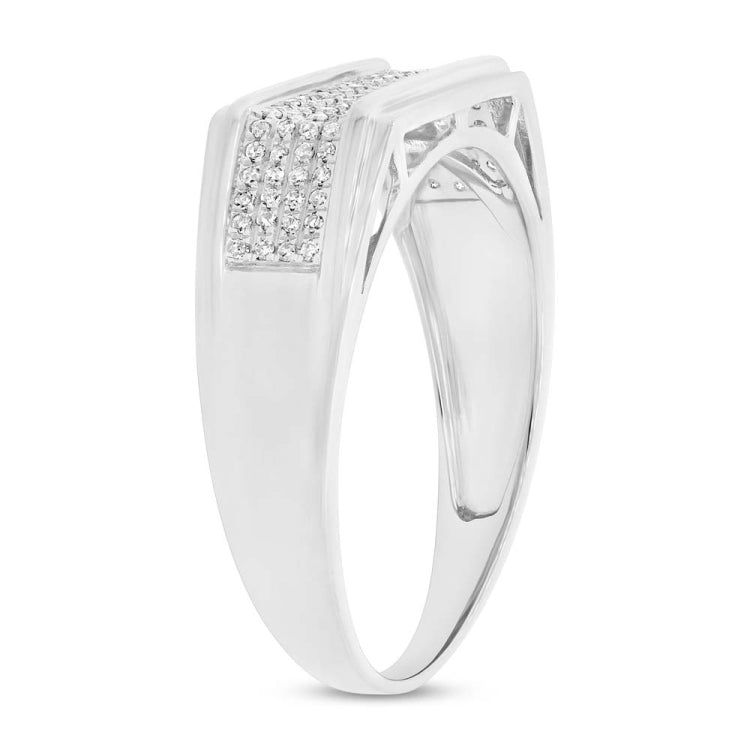 0.24ct 14k White Gold Diamond Men's Ring Size 7.5 0.24ct 14k White Gold Diamond Men's Ring Size 7.5