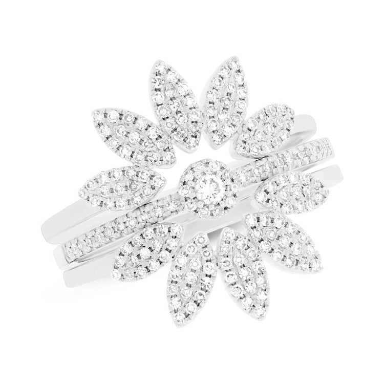 0.49ct 14k White Gold Diamond Lady's Ring 3-pc Size 6.5 0.49ct 14k White Gold Diamond Lady's Ring 3-pc Size 6.5