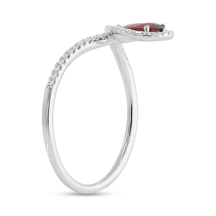 0.11ct Diamond and 0.42ct Ruby 14k White Gold Lady's Ring 0.11ct Diamond and 0.42ct Ruby 14k White Gold Lady's Ring