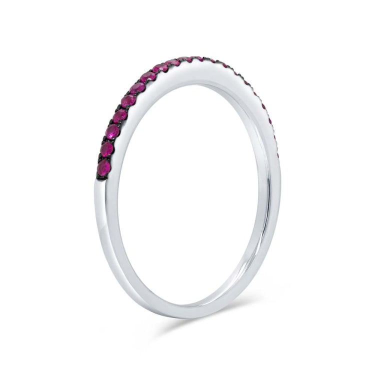 0.24ct 14k White Gold Ruby Lady's Band Size 6.75 0.24ct 14k White Gold Ruby Lady's Band Size 6.75