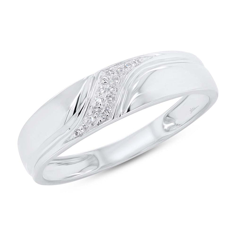 0.05ct 14k White Gold Diamond Men's Band 0.05ct 14k White Gold Diamond Men's Band