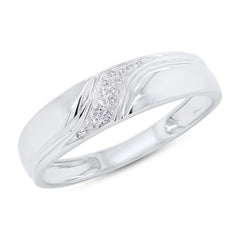 0.05ct 14k White Gold Diamond Men's Band 0.05ct 14k White Gold Diamond Men's Band