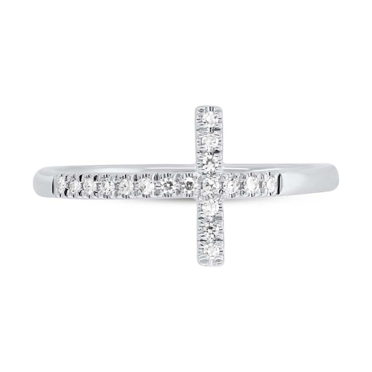 0.05ct 14k White Gold Diamond Cross Ring Size 2.5 0.05ct 14k White Gold Diamond Cross Ring Size 2.5