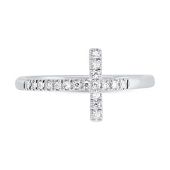 0.05ct 14k White Gold Diamond Cross Ring Size 2.5 0.05ct 14k White Gold Diamond Cross Ring Size 2.5