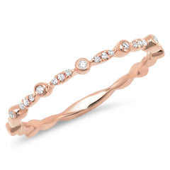 0.06ct 14k Rose Gold Diamond Lady's Band Size 4.5 0.06ct 14k Rose Gold Diamond Lady's Band Size 4.5
