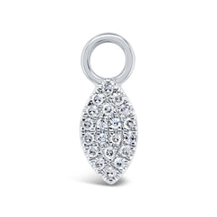 0.04ct 14k White Gold Diamond Pave Leaf Hoop Charm 0.04ct 14k White Gold Diamond Pave Leaf Hoop Charm