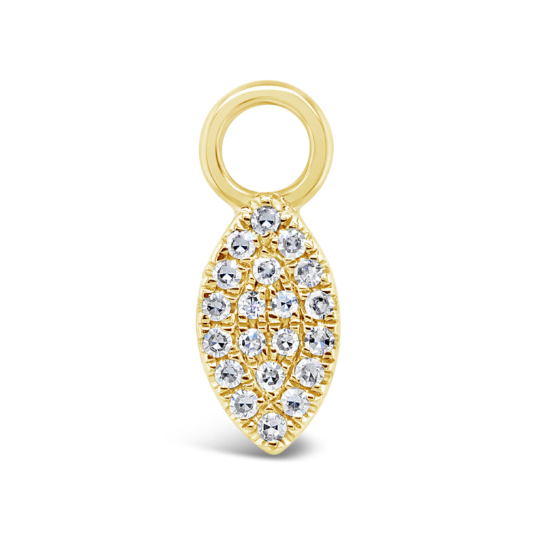0.04ct 14k Yellow Gold Diamond Pave Leaf Hoop Charm 0.04ct 14k Yellow Gold Diamond Pave Leaf Hoop Charm