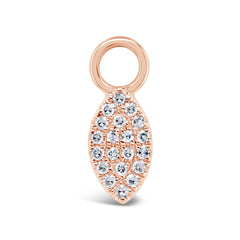 0.04ct 14k Rose Gold Diamond Pave Leaf Hoop Charm 0.04ct 14k Rose Gold Diamond Pave Leaf Hoop Charm
