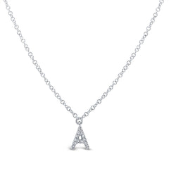 0.04ct 14k White Gold Diamond Necklace - Initial A 0.04ct 14k White Gold Diamond Necklace - Initial A