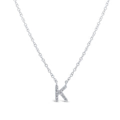 0.05ct 14k White Gold Diamond Necklace - Initial K 0.05ct 14k White Gold Diamond Necklace - Initial K