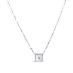 0.06ct 14k White Gold Diamond Necklace -Letter H 0.06ct 14k White Gold Diamond Necklace -Letter H
