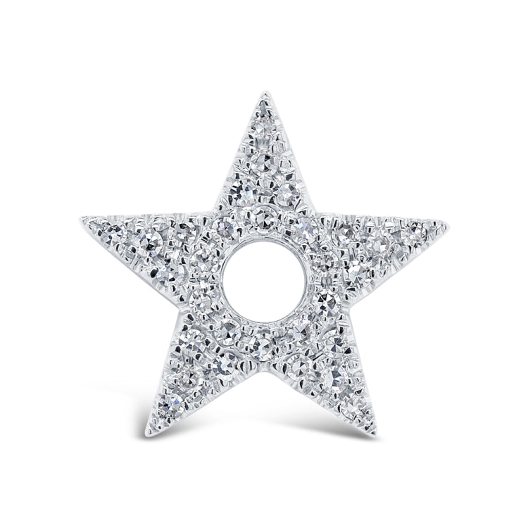 0.07ct 14k White Gold Diamond Star Hoop Charm 0.07ct 14k White Gold Diamond Star Hoop Charm
