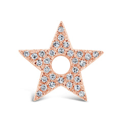 0.07ct 14k Rose Gold Diamond Star Hoop Charm 0.07ct 14k Rose Gold Diamond Star Hoop Charm