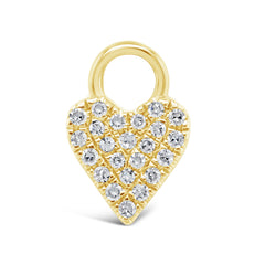 0.05ct 14k Yellow Gold Diamond Pave Heart Hoop Charm 0.05ct 14k Yellow Gold Diamond Pave Heart Hoop Charm