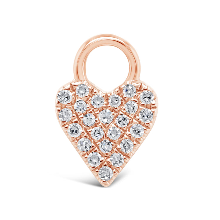0.05ct 14k Rose Gold Diamond Pave Heart Hoop Charm 0.05ct 14k Rose Gold Diamond Pave Heart Hoop Charm