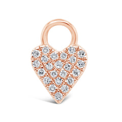 0.05ct 14k Rose Gold Diamond Pave Heart Hoop Charm 0.05ct 14k Rose Gold Diamond Pave Heart Hoop Charm