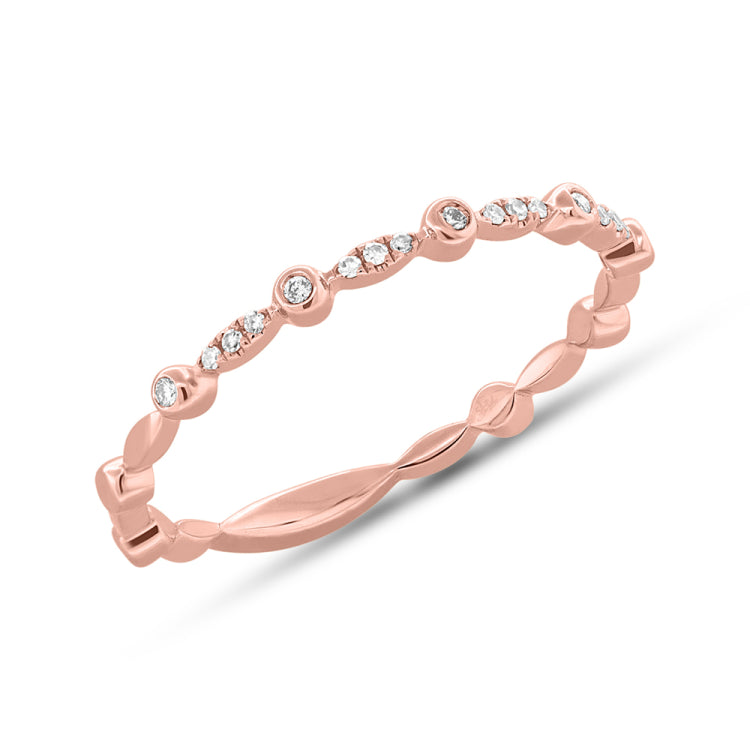 0.06ct 14k Rose Gold Diamond Lady's Band Size 6.5 0.06ct 14k Rose Gold Diamond Lady's Band Size 6.5
