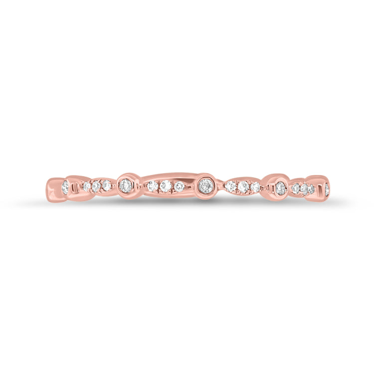 0.06ct 14k Rose Gold Diamond Lady's Band Size 6.5 0.06ct 14k Rose Gold Diamond Lady's Band Size 6.5