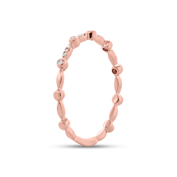 0.06ct 14k Rose Gold Diamond Lady's Band Size 6.5 0.06ct 14k Rose Gold Diamond Lady's Band Size 6.5