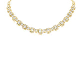 7.73ct 18k Yellow Gold Diamond Baguette Necklace