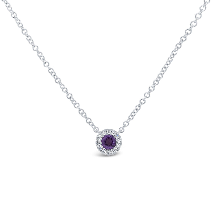 0.04ct Diamond & 0.10ct Amethyst 14k White Gold Diamond Pendant 0.04ct Diamond & 0.10ct Amethyst 14k White Gold Diamond Pendant
