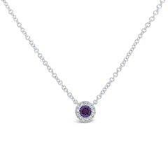 0.04ct Diamond & 0.10ct Amethyst 14k White Gold Diamond Pendant 0.04ct Diamond & 0.10ct Amethyst 14k White Gold Diamond Pendant