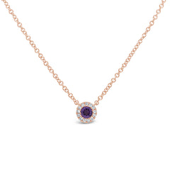 0.04ct Diamond & 0.10ct Amethyst 14k Rose Gold Diamond Pendant 0.04ct Diamond & 0.10ct Amethyst 14k Rose Gold Diamond Pendant