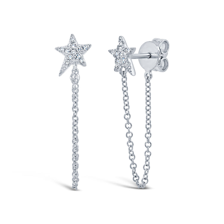 0.07ct 14k White Gold Diamond Star Earring 0.07ct 14k White Gold Diamond Star Earring